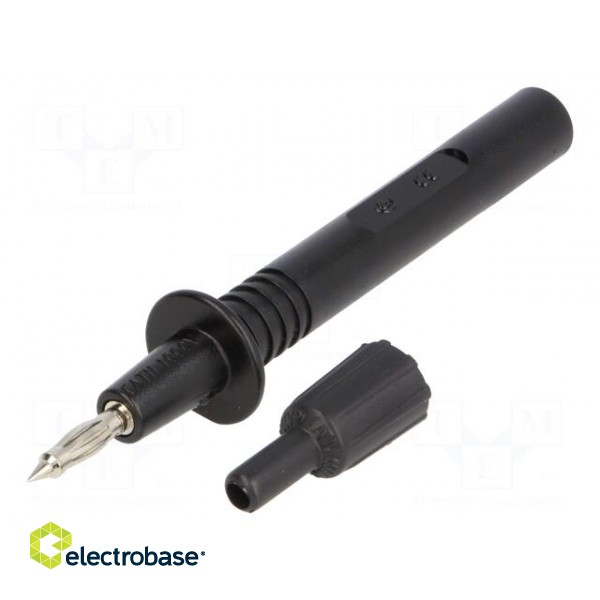 Test probe | 36A | black | Tip diameter: 4mm | Socket size: 4mm paveikslėlis 1