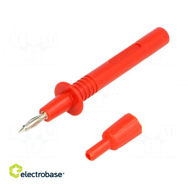 Test probe | 36A | red | Tip diameter: 4mm | Socket size: 4mm image 1