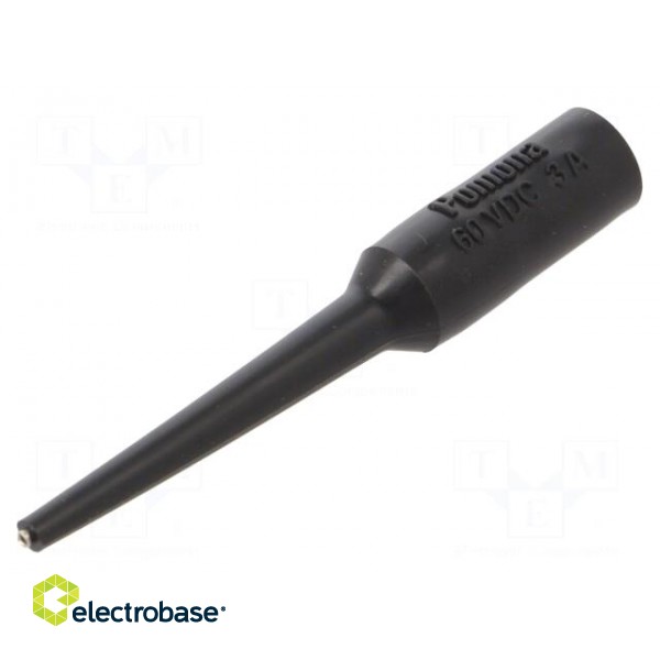 Probe tip | 3A | black | Tip diameter: 0.76mm | Socket size: 4mm | 70VDC paveikslėlis 1