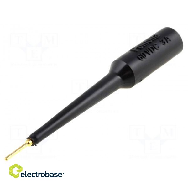 Test probe | 3A | black | Tip diameter: 1.02mm | Socket size: 4mm