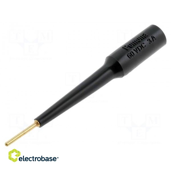 Test probe | 3A | black | Tip diameter: 1.6mm | Socket size: 4mm | 70VDC