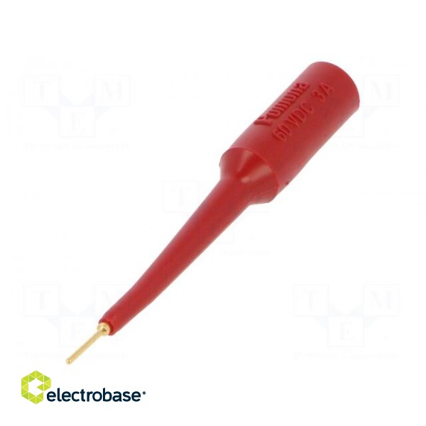 Probe tip | 3A | red | Socket size: 4mm | Plating: gold-plated | 70VDC фото 1
