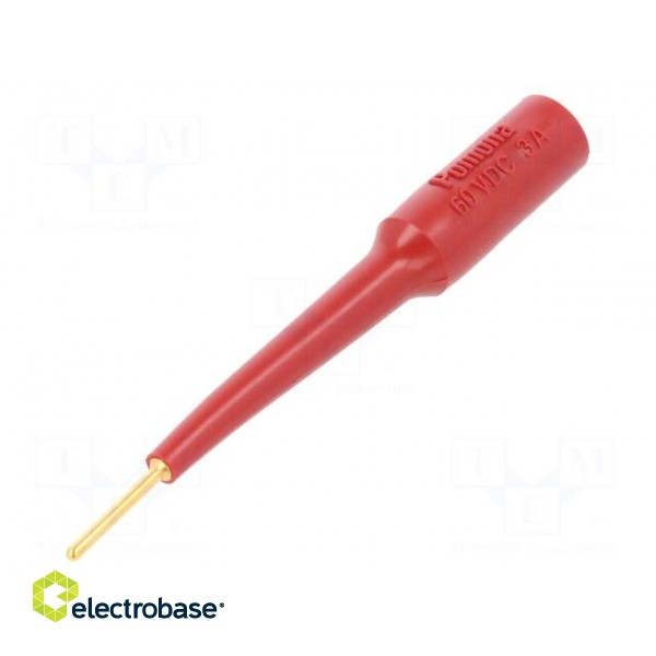 Probe tip | 3A | red | Socket size: 4mm | Plating: gold-plated | 70VDC