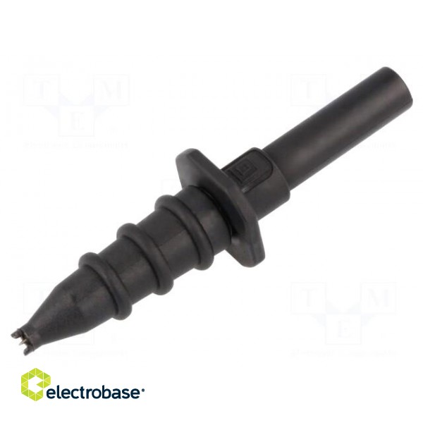 Test probe | 5A | black | Socket size: 4mm | Plating: nickel plated