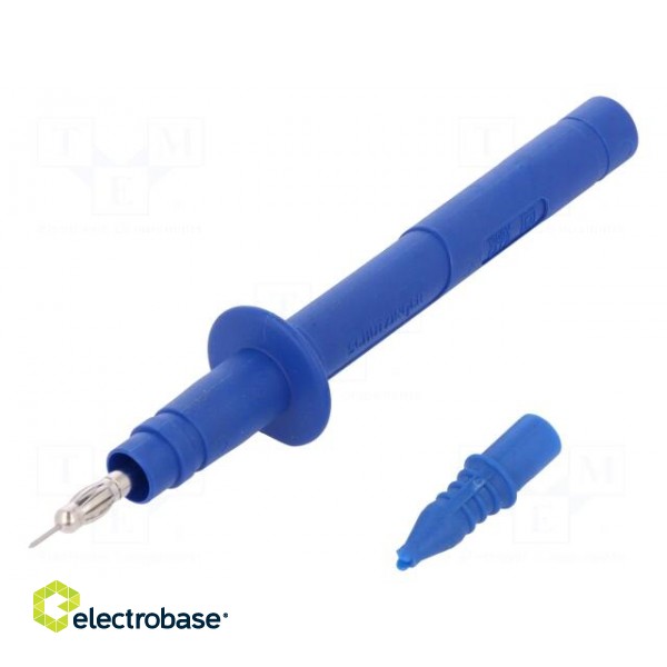 Test probe | 5A | blue | Socket size: 4mm | Plating: nickel plated image 1