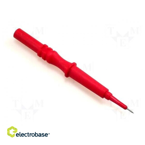 Test probe | red | Tip diameter: 0.75mm | Socket size: 4mm