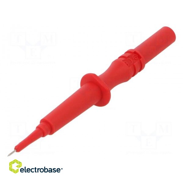 Test probe | 1A | 600V | red | Tip diameter: 0.75mm | Socket size: 2mm paveikslėlis 1