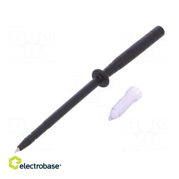Test probe | 1A | black | Tip diameter: 2mm | Socket size: 2mm