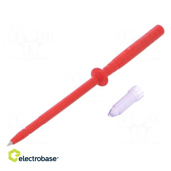 Test probe | 1A | red | Socket size: 4mm | Overall len: 122mm