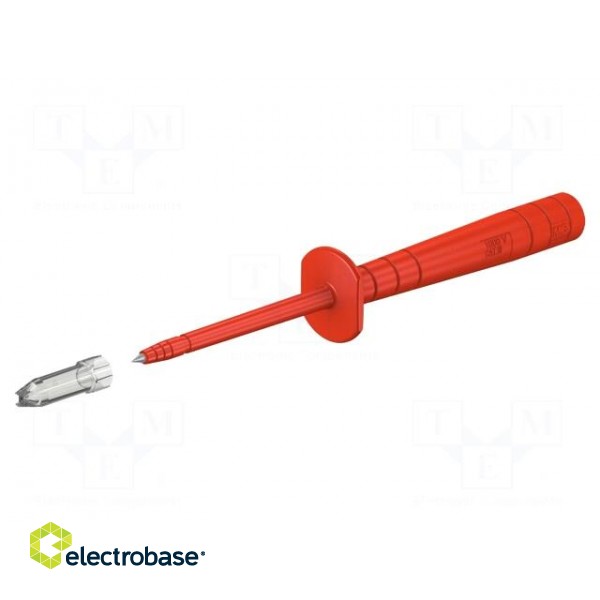 Test probe | 1A | red | Socket size: 4mm | Overall len: 140mm