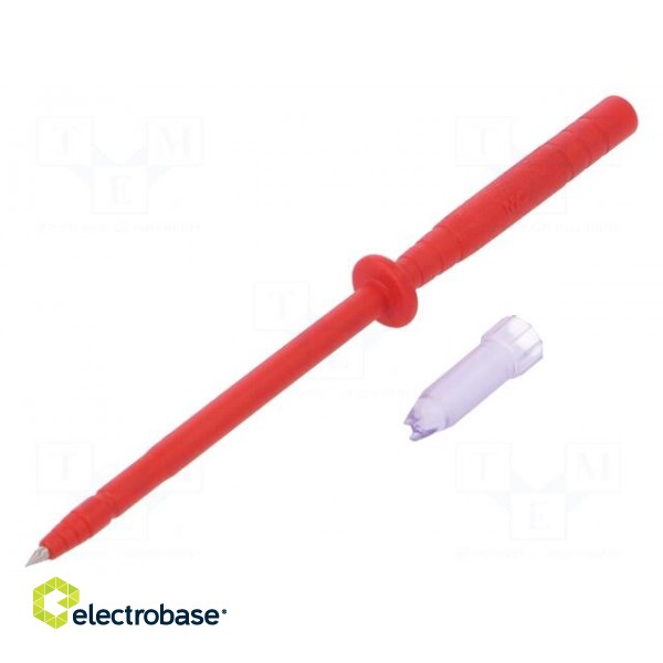Test probe | 1A | red | Tip diameter: 2mm | Socket size: 2mm