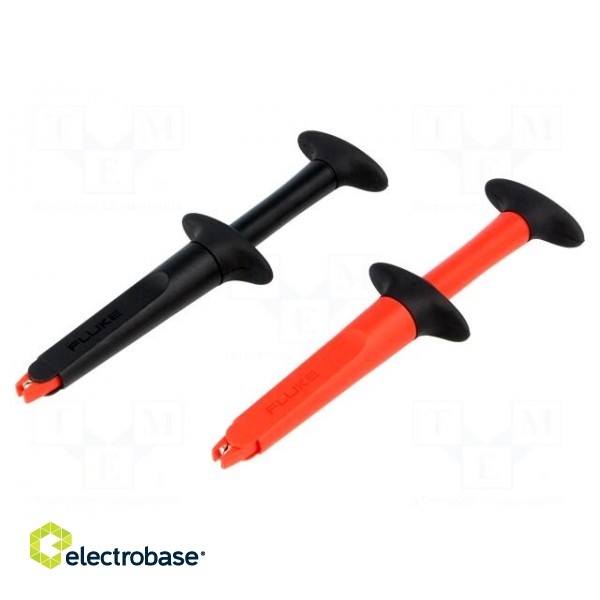 Clip-on probe | crocodile | 10A | red and black | 4mm | 1000VAC image 1