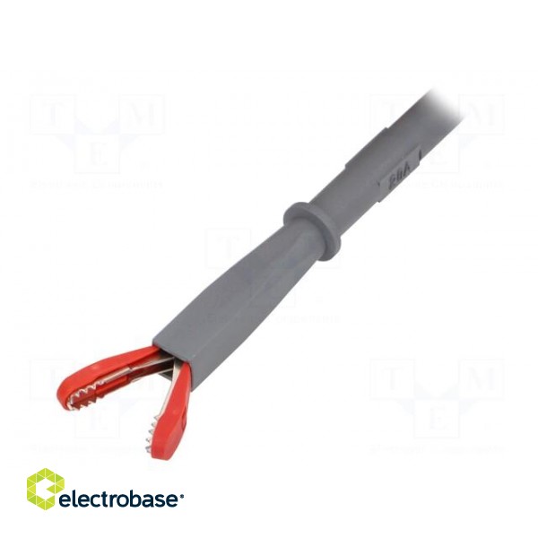 Clip-on probe | crocodile | 20A | red | Grip capac: max.15mm | 1000V image 2