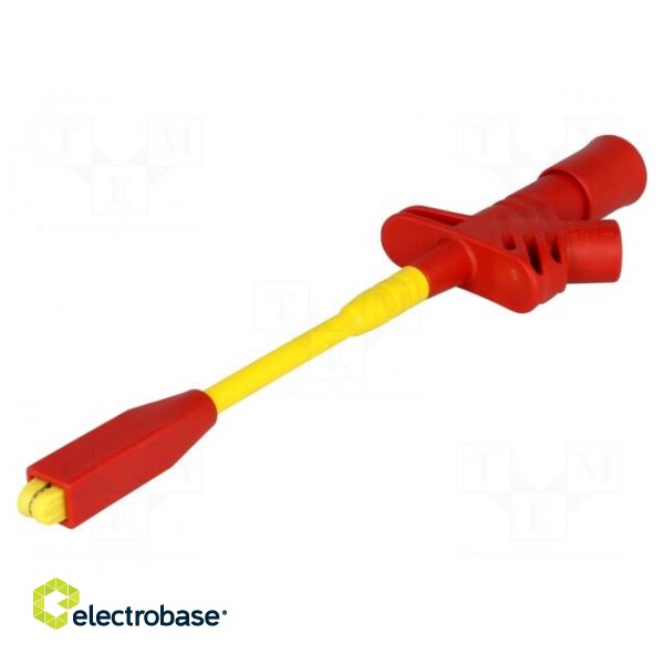 Clip-on probe | crocodile | 20A | red | Grip capac: max.10mm | 1000V image 1