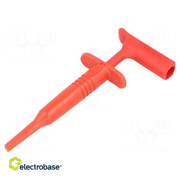 Clip-on probe | hook type | 15A | 1kVDC | red | Plating: nickel plated image 1