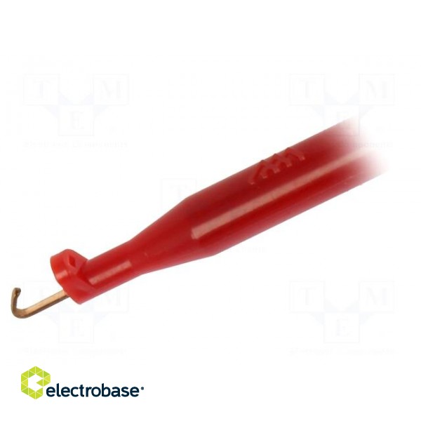 Clip-on probe | hook type | 1A | 60VDC | red | 2mm | Overall len: 55.5mm фото 2