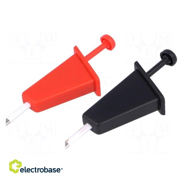 Clip-on probe | hook type | 300VDC | red and black image 1