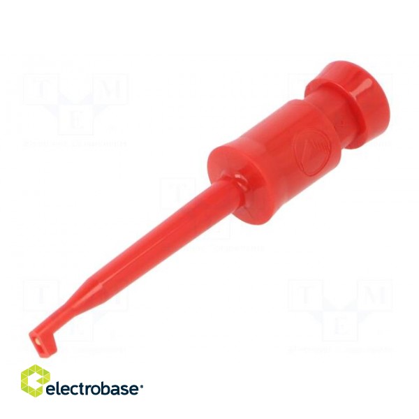 Clip-on probe | hook type | 6A | 60VDC | red | Plating: gold-plated image 1