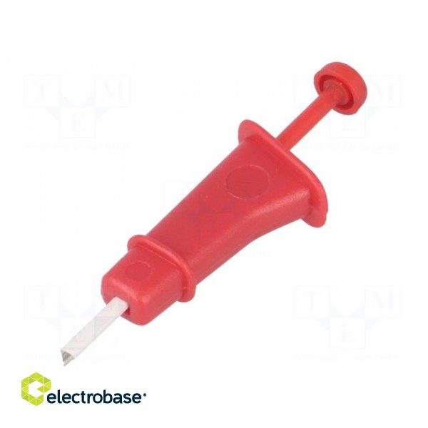Clip-on probe | hook type | red | Connection: soldered фото 1