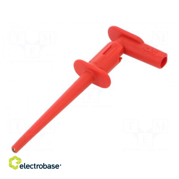 Clip-on probe | crocodile | 1A | red | 300V | 2mm | Overall len: 75mm image 1