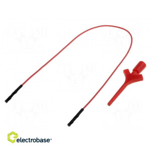 Clip-on probe | pincers type | 2A | 60VDC | red | Grip capac: max.2mm фото 1