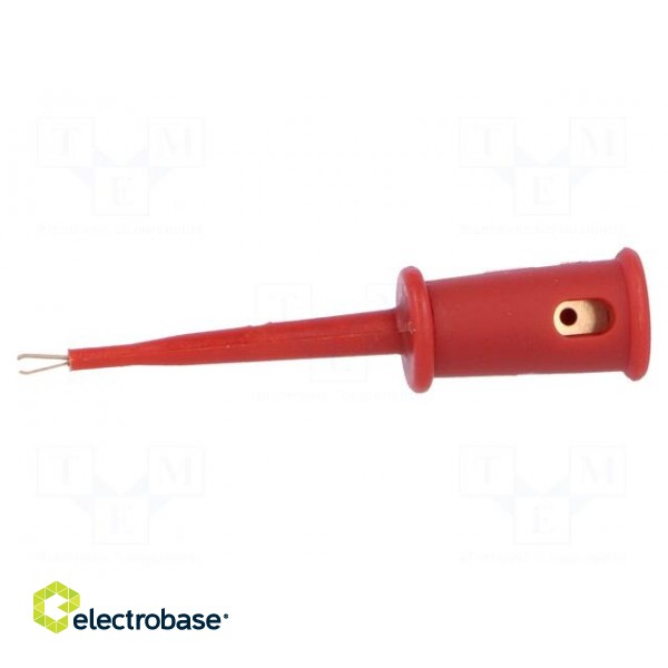 Clip-on probe | pincers type | 3A | 60VDC | red | Insulation: polyamide фото 3
