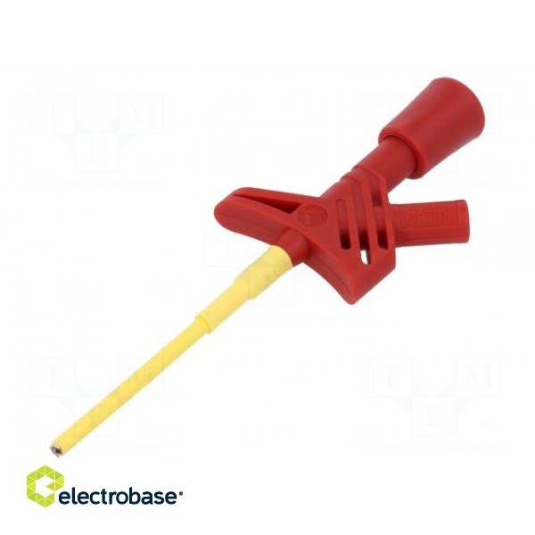 Clip-on probe | pincers type | 3A | red | Grip capac: max.3mm | 2mm image 1
