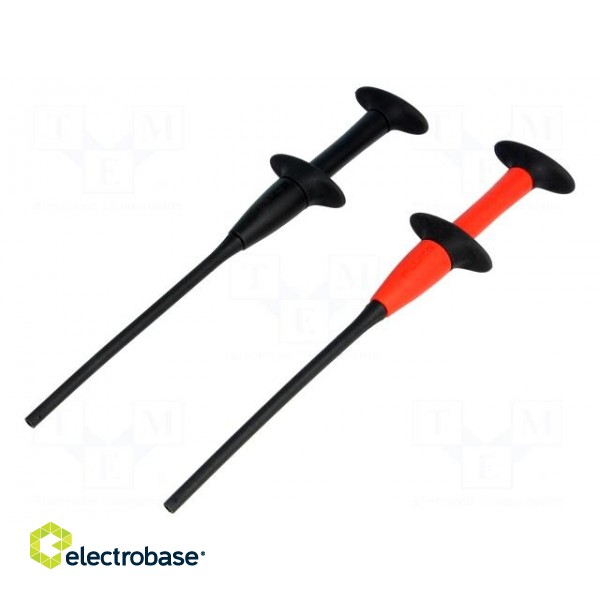 Clip-on probe | with puncturing point | red and black | 1kV | 4mm фото 1