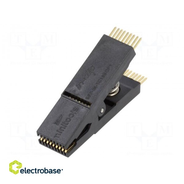 Test clip | black | gold-plated | SO18,SOIC18,SOJ18 | 10mm | max.150°C image 1