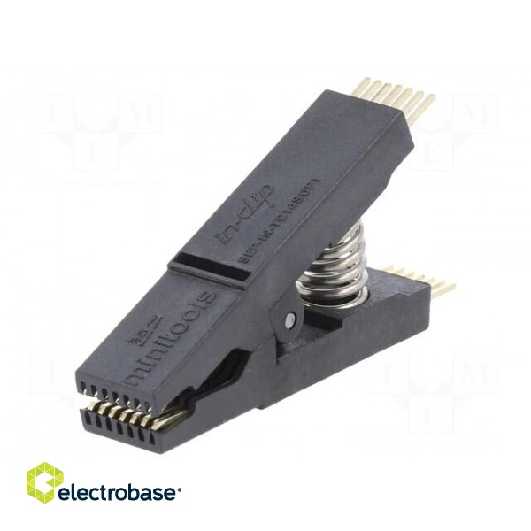 Test clip | black | gold-plated | SO14,SOIC14,SOJ14 | 5mm | max.150°C image 1