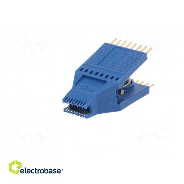 Test clip | blue | Row pitch: 1.27mm | gold-plated | SOIC16,SOJ16 image 2