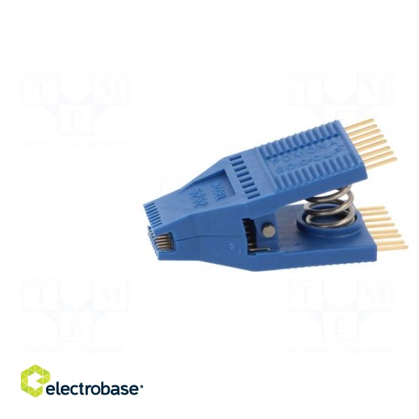 Test clip | blue | Row pitch: 1.27mm | gold-plated | SOIC16,SOJ16 image 3