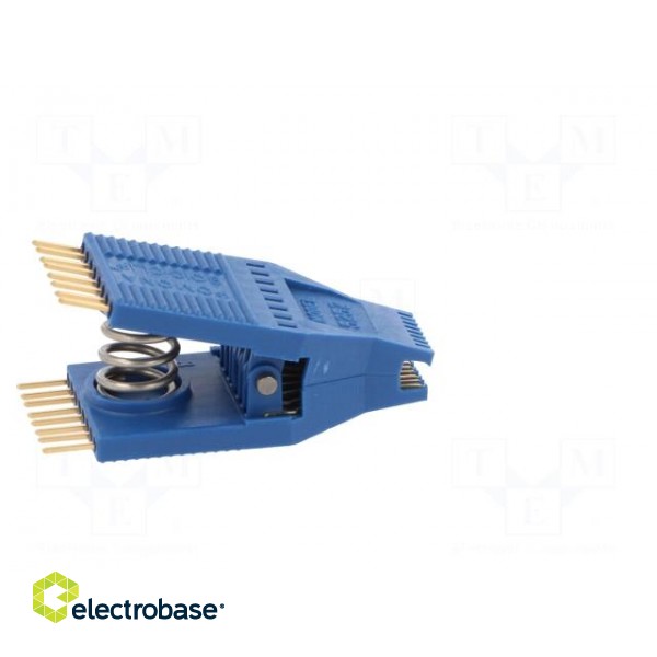 Test clip | blue | Row pitch: 1.27mm | gold-plated | SOIC16,SOJ16 image 7