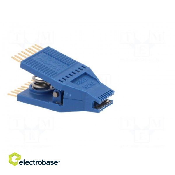Test clip | blue | Row pitch: 1.27mm | gold-plated | SOIC16,SOJ16 фото 8