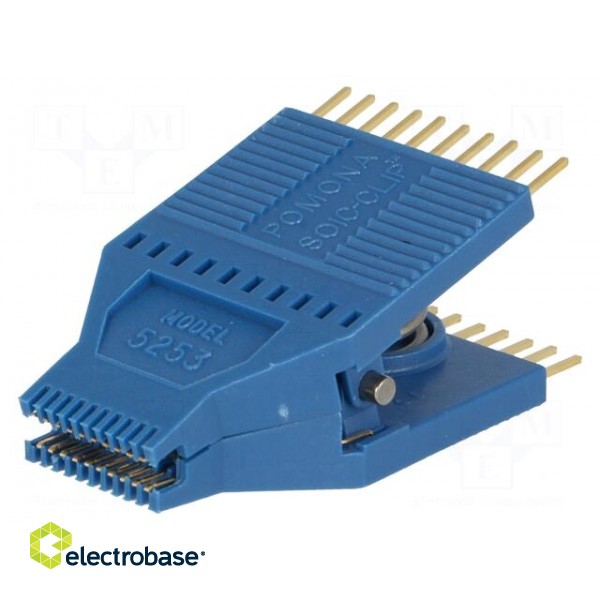 Test clip | blue | gold-plated | SO20,SOIC20,SOJ20 image 1