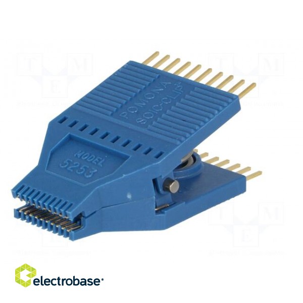 Test clip | PIN: 20 | blue | gold-plated | Application: SO,SOIC,SOJ image 2