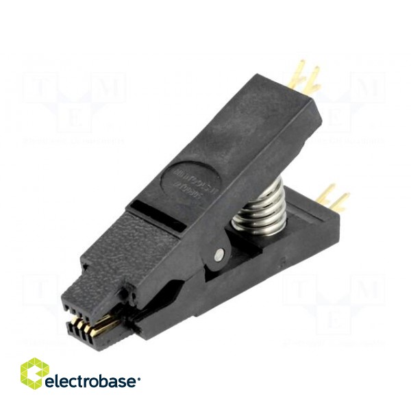 Test clip | PIN: 8 | black | gold-plated | Application: SO,SOIC,SOJ image 1