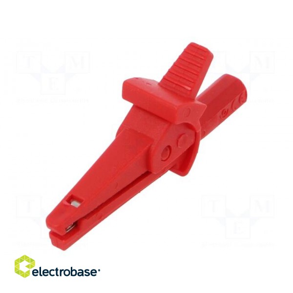 Crocodile clip | 10A | 600VDC | red | Grip capac: max.6mm image 1