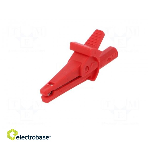 Crocodile clip | 10A | 600VDC | red | Grip capac: max.6mm image 2