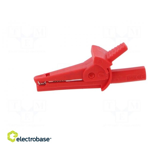 Crocodile clip | 10A | 600VDC | red | Grip capac: max.6mm фото 3