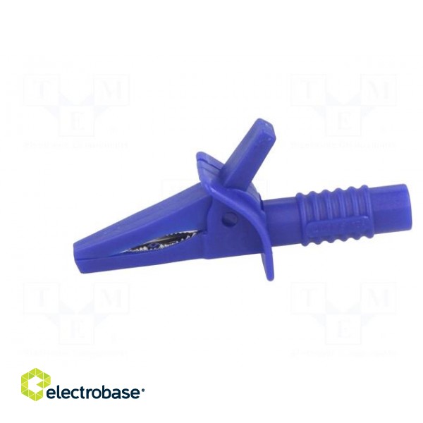 Crocodile clip | 10A | blue | max.25mm | Connection: 4mm socket image 3