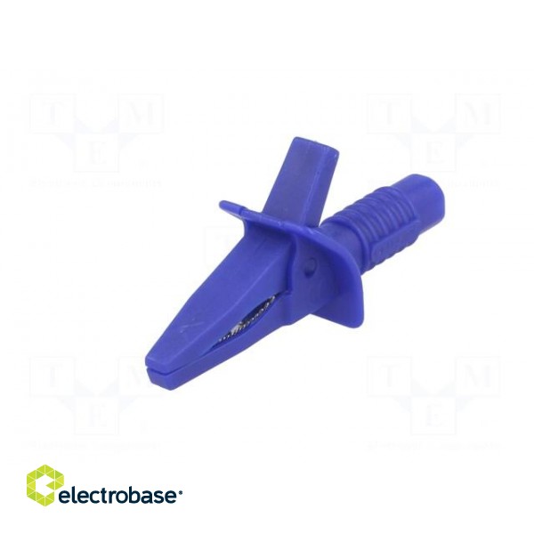 Crocodile clip | 10A | blue | max.25mm | Connection: 4mm socket фото 2