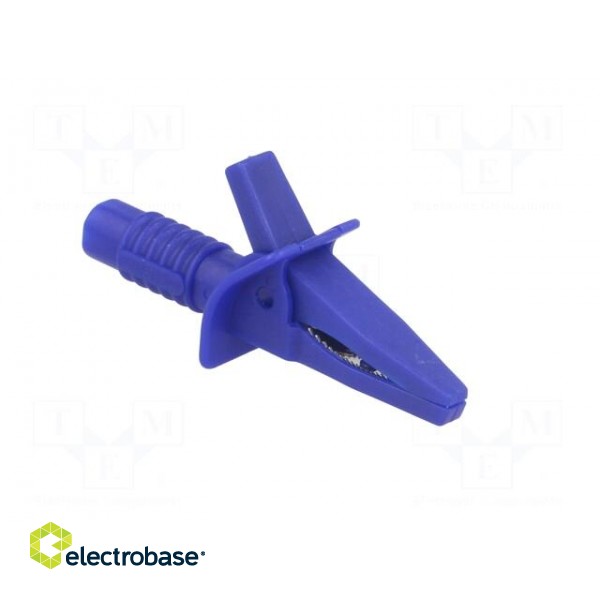 Crocodile clip | 10A | blue | max.25mm | Connection: 4mm socket фото 8