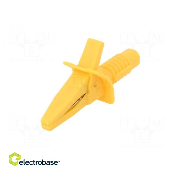 Crocodile clip | 10A | yellow | max.25mm | Connection: 4mm socket фото 2
