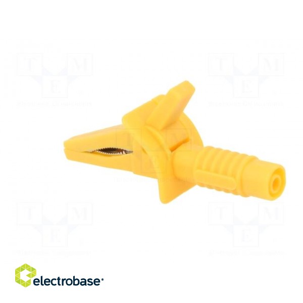 Crocodile clip | 10A | yellow | max.25mm | Connection: 4mm socket image 4