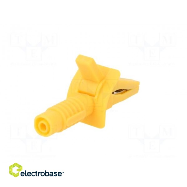 Crocodile clip | 10A | yellow | max.25mm | Connection: 4mm socket фото 6
