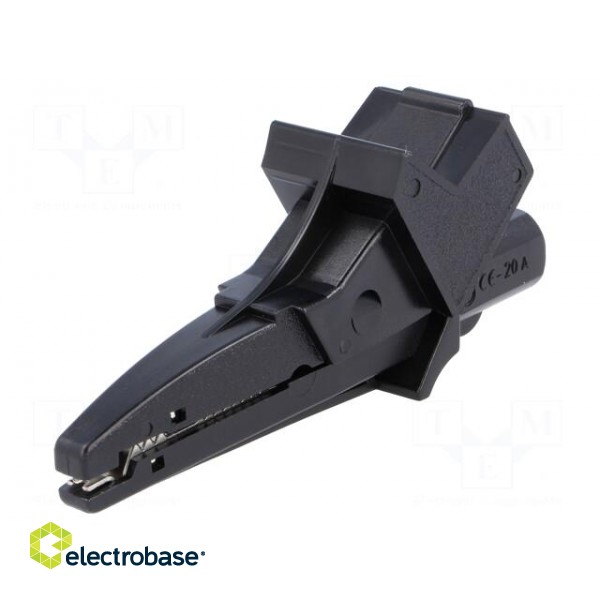 Crocodile clip | 12A | 600VDC | black | Grip capac: max.20mm image 1