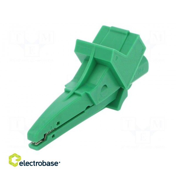 Crocodile clip | 12A | 600VDC | green | Grip capac: max.20mm фото 1