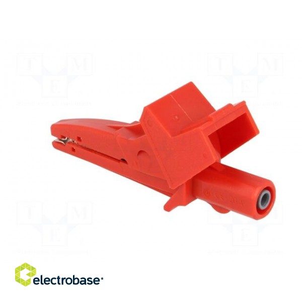 Crocodile clip | 12A | 600VDC | red | Grip capac: max.20mm image 4