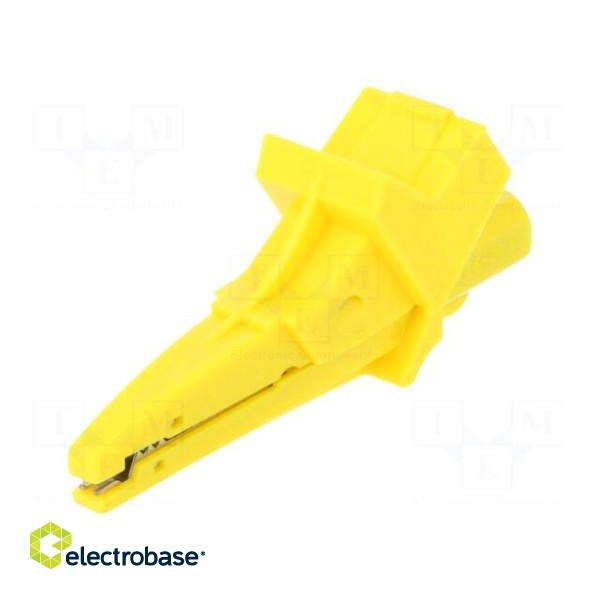 Crocodile clip | 12A | 600VDC | yellow | Grip capac: max.20mm фото 1